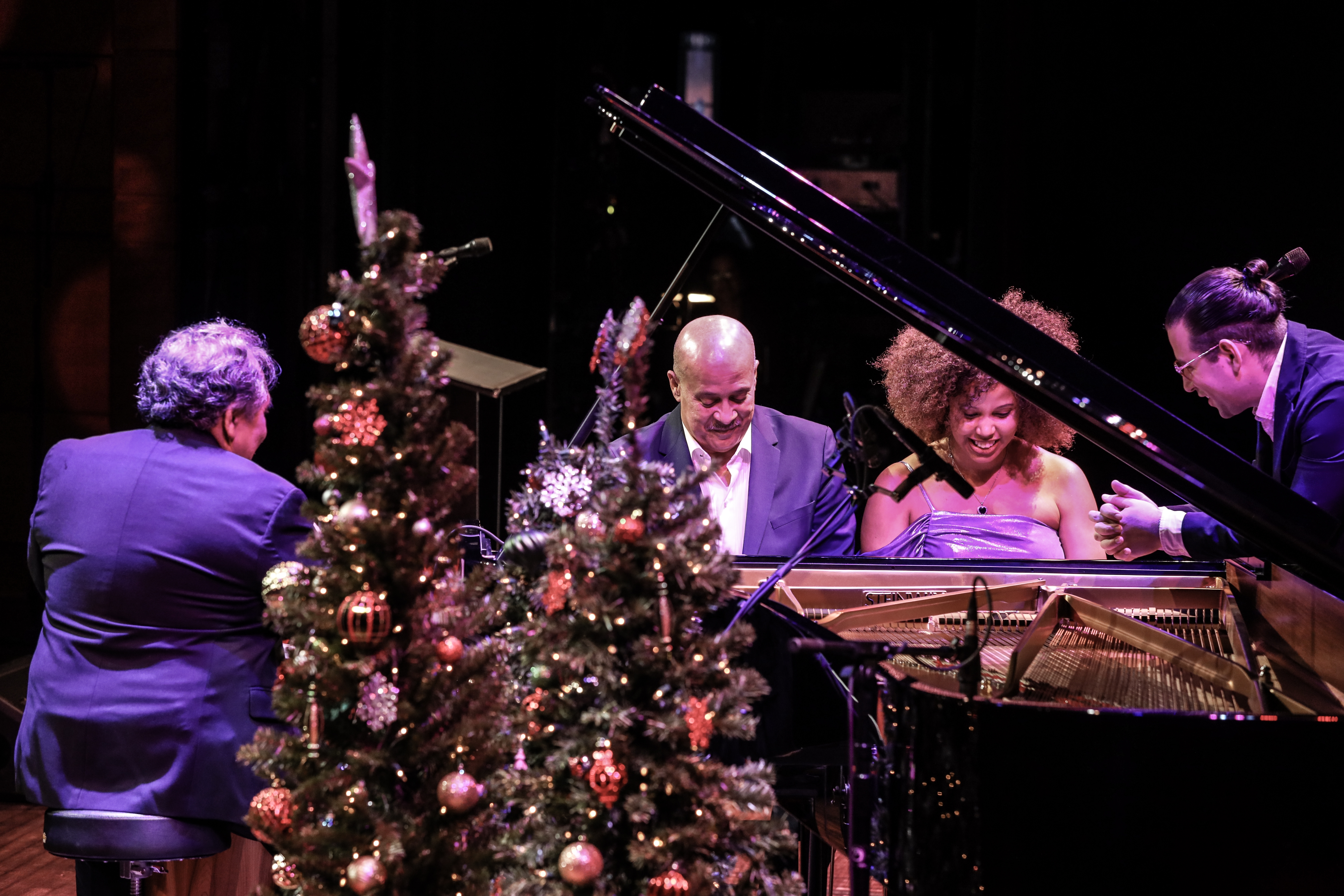 Musicians perform a round robin at Jazz Piano Christmas 2023.